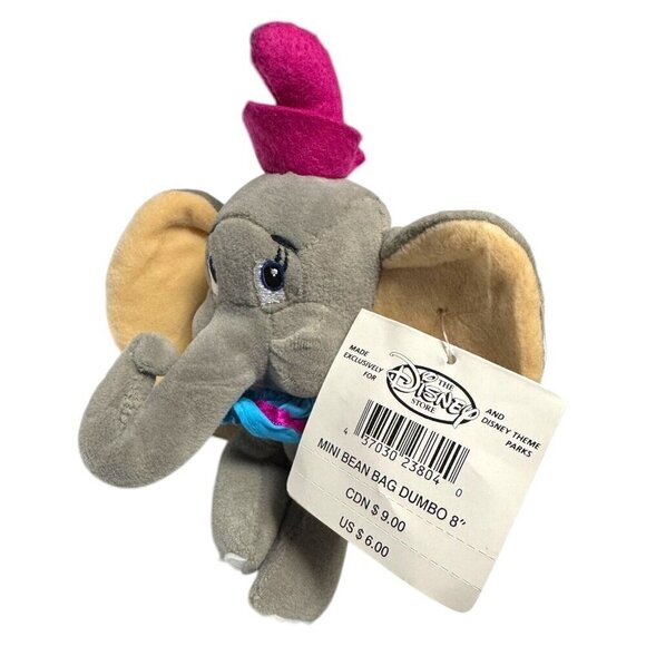 NWT 90s Disney Store DUMBO 8" Vintage DISNEY Mini Beanie Bag Doll - Picture 2 of 5